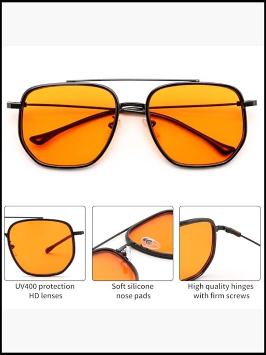 Retro Aviator Sunglasses Metal Frame UV400 Lenses Lightweight